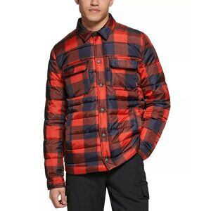 Bass Outdoor Mens Mission Quilted Puffer Shirt Jacket Red Black Plaid Size M NWT